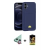 MARSİLYAN™- iPhone 11 Kılıf Vadi Çizgi Prime - Siyah Buffer Cam Ekran Koruyucu + Kırmızı Raze Metal Kamera Lens