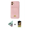 MARSİLYAN™- iPhone 11 Kılıf Vadi Çizgi Prime - Siyah Buffer Cam Ekran Koruyucu + Kırmızı Raze Metal Kamera Lens