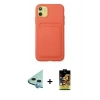 MARSİLYAN™- iPhone 11 Kılıf Vadi Çizgi Prime - Siyah Buffer Cam Ekran Koruyucu + Mavi Raze Metal Kamera Lens