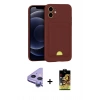 MARSİLYAN™- iPhone 11 Kılıf Vadi Çizgi Prime - Siyah Buffer Cam Ekran Koruyucu + Raze Metal Kamera Lens - MR