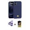 MARSİLYAN™- iPhone 11 Kılıf Vadi Çizgi Prime - Siyah Buffer Cam Ekran Koruyucu + Raze Metal Kamera Lens - MR