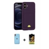 MARSİLYAN™- iPhone 11 Kılıf Vadi Çizgi Prime - Siyah Buffer Cam Ekran Koruyucu + Neon Fosforlu Kamera Lens - TU