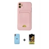 MARSİLYAN™- iPhone 11 Kılıf Vadi Çizgi Prime - Siyah Buffer Cam Ekran Koruyucu + Neon Fosforlu Kamera Lens - TU