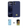 MARSİLYAN™- iPhone 11 Kılıf Vadi Çizgi Prime - Siyah Buffer Cam Ekran Koruyucu + Neon Fosforlu Kamera Lens - TU