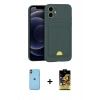 MARSİLYAN™- iPhone 11 Kılıf Vadi Çizgi Prime - Siyah Buffer Cam Ekran Koruyucu + Neon Fosforlu Kamera Lens - TU