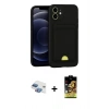 MARSİLYAN™- iPhone 11 Kılıf Vadi Çizgi Prime - Siyah Buffer Cam Ekran Koruyucu + Pers Alüminyum Kamera Lens - GI