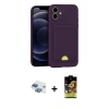 MARSİLYAN™- iPhone 11 Kılıf Vadi Çizgi Prime - Siyah Buffer Cam Ekran Koruyucu + Pers Alüminyum Kamera Lens - GI