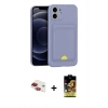 MARSİLYAN™- iPhone 11 Kılıf Vadi Çizgi Prime - Siyah Buffer Cam Ekran Koruyucu + Pers Alüminyum Kamera Lens - KI