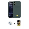 MARSİLYAN™- iPhone 11 Kılıf Vadi Çizgi Prime - Siyah Buffer Cam Ekran Koruyucu + Pers Alüminyum Kamera Lens - GI