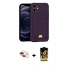 MARSİLYAN™- iPhone 11 Kılıf Vadi Çizgi Prime - Siyah Buffer Cam Ekran Koruyucu + Pers Alüminyum Kamera Lens - KI