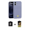 MARSİLYAN™- iPhone 11 Kılıf Vadi Çizgi Prime - Siyah Buffer Cam Ekran Koruyucu + PVD Metal Kamera Lens - TU