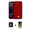 MARSİLYAN™- iPhone 11 Kılıf Vadi Çizgi Prime - Siyah Buffer Cam Ekran Koruyucu + PVD Metal Kamera Lens - TU