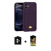 MARSİLYAN™- iPhone 11 Kılıf Vadi Çizgi Prime - Siyah Buffer Cam Ekran Koruyucu + PVD Metal Kamera Lens - TU