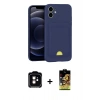 MARSİLYAN™- iPhone 11 Kılıf Vadi Çizgi Prime - Siyah Buffer Cam Ekran Koruyucu + PVD Metal Kamera Lens - TU