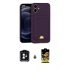 MARSİLYAN™- iPhone 11 Kılıf Vadi Çizgi Prime - Siyah Buffer Cam Ekran Koruyucu + PVD Metal Kamera Lens - YL