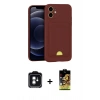 MARSİLYAN™- iPhone 11 Kılıf Vadi Çizgi Prime - Siyah Buffer Cam Ekran Koruyucu + PVD Metal Kamera Lens - YL