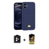 MARSİLYAN™- iPhone 11 Kılıf Vadi Çizgi Prime - Siyah Buffer Cam Ekran Koruyucu + PVD Metal Kamera Lens - YL