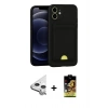 MARSİLYAN™- iPhone 11 Kılıf Vadi Çizgi Prime - Siyah Buffer Cam Ekran Koruyucu + Raze Metal Kamera Lens - GS