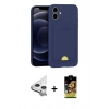 MARSİLYAN™- iPhone 11 Kılıf Vadi Çizgi Prime - Siyah Buffer Cam Ekran Koruyucu + Raze Metal Kamera Lens - GS