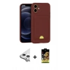 MARSİLYAN™- iPhone 11 Kılıf Vadi Çizgi Prime - Siyah Buffer Cam Ekran Koruyucu + Raze Metal Kamera Lens - GS