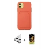MARSİLYAN™- iPhone 11 Kılıf Vadi Çizgi Prime - Siyah Buffer Cam Ekran Koruyucu + Raze Metal Kamera Lens - GS