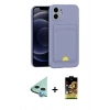 MARSİLYAN™- iPhone 11 Kılıf Vadi Çizgi Prime - Siyah Buffer Cam Ekran Koruyucu + Raze Metal Kamera Lens - MI