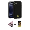 MARSİLYAN™- iPhone 11 Kılıf Vadi Çizgi Prime - Siyah Buffer Cam Ekran Koruyucu + Raze Metal Kamera Lens - SH