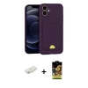 MARSİLYAN™- iPhone 11 Kılıf Vadi Çizgi Prime - Siyah Buffer Cam Ekran Koruyucu + Renkli Kamera Lens Koruma Cam - SI