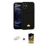 MARSİLYAN™- iPhone 11 Kılıf Vadi Çizgi Prime - Siyah Buffer Cam Ekran Koruyucu + Renkli Kamera Lens Koruma Cam - PE