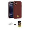 MARSİLYAN™- iPhone 11 Kılıf Vadi Çizgi Prime - Siyah Buffer Cam Ekran Koruyucu + Renkli Kamera Lens Koruma Cam - TU