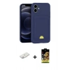MARSİLYAN™- iPhone 11 Kılıf Vadi Çizgi Prime - Siyah Buffer Cam Ekran Koruyucu + Renkli Kamera Lens Koruma Cam - PE