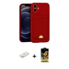 MARSİLYAN™- iPhone 11 Kılıf Vadi Çizgi Prime - Siyah Buffer Cam Ekran Koruyucu + Renkli Kamera Lens Koruma Cam - TU
