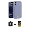 MARSİLYAN™- iPhone 11 Kılıf Vadi Çizgi Prime - Siyah Buffer Cam Ekran Koruyucu + PVD Metal Kamera Lens - SH