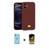 MARSİLYAN™- iPhone 11 Kılıf Vadi Çizgi Prime - Siyah Buffer Cam Ekran Koruyucu + Neon Fosforlu Kamera Lens - YL