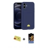 MARSİLYAN™- iPhone 11 Kılıf Vadi Çizgi Prime - Siyah Buffer Hayalet Cam Ekran Koruyucu + Kırmızı Rainbow Kamera Lens Koruma Cam