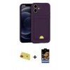 MARSİLYAN™- iPhone 11 Kılıf Vadi Çizgi Prime - Siyah Buffer Hayalet Cam Ekran Koruyucu + Kırmızı Rainbow Kamera Lens Koruma Cam