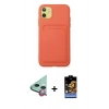 MARSİLYAN™- iPhone 11 Kılıf Vadi Çizgi Prime - Siyah Buffer Hayalet Cam Ekran Koruyucu + Raze Metal Kamera Lens - KI