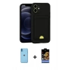 MARSİLYAN™- iPhone 11 Kılıf Vadi Çizgi Prime - Siyah Buffer Hayalet Cam Ekran Koruyucu + Neon Fosforlu Kamera Lens - MI