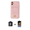 MARSİLYAN™- iPhone 11 Kılıf Vadi Çizgi Prime - Siyah Buffer Hayalet Cam Ekran Koruyucu + PVD Metal Kamera Lens - MI