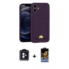 MARSİLYAN™- iPhone 11 Kılıf Vadi Çizgi Prime - Siyah Buffer Hayalet Cam Ekran Koruyucu + PVD Metal Kamera Lens - MI