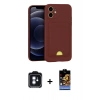 MARSİLYAN™- iPhone 11 Kılıf Vadi Çizgi Prime - Siyah Buffer Hayalet Cam Ekran Koruyucu + PVD Metal Kamera Lens - MI