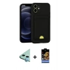 MARSİLYAN™- iPhone 11 Kılıf Vadi Çizgi Prime - Siyah Buffer Hayalet Cam Ekran Koruyucu + Raze Metal Kamera Lens - MI