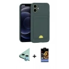 MARSİLYAN™- iPhone 11 Kılıf Vadi Çizgi Prime - Siyah Buffer Hayalet Cam Ekran Koruyucu + Raze Metal Kamera Lens - MI