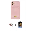 MARSİLYAN™- iPhone 11 Kılıf Vadi Çizgi Prime - Siyah Buffer Hayalet Cam Ekran Koruyucu + Pers Alüminyum Kamera Lens - KI