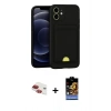 MARSİLYAN™- iPhone 11 Kılıf Vadi Çizgi Prime - Siyah Buffer Hayalet Cam Ekran Koruyucu + Pers Alüminyum Kamera Lens - KI