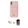 MARSİLYAN™- iPhone 11 Kılıf Vadi Çizgi Prime - Siyah Buffer Hayalet Cam Ekran Koruyucu + Pers Alüminyum Kamera Lens - GD