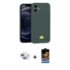 MARSİLYAN™- iPhone 11 Kılıf Vadi Çizgi Prime - Siyah Buffer Hayalet Cam Ekran Koruyucu + Pers Alüminyum Kamera Lens - GI