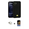 MARSİLYAN™- iPhone 11 Kılıf Vadi Çizgi Prime - Siyah Buffer Hayalet Cam Ekran Koruyucu + Pers Alüminyum Kamera Lens - GD