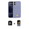 MARSİLYAN™- iPhone 11 Kılıf Vadi Çizgi Prime - Siyah Buffer Hayalet Cam Ekran Koruyucu + PVD Metal Kamera Lens - TU