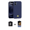 MARSİLYAN™- iPhone 11 Kılıf Vadi Çizgi Prime - Siyah Buffer Hayalet Cam Ekran Koruyucu + PVD Metal Kamera Lens - TU